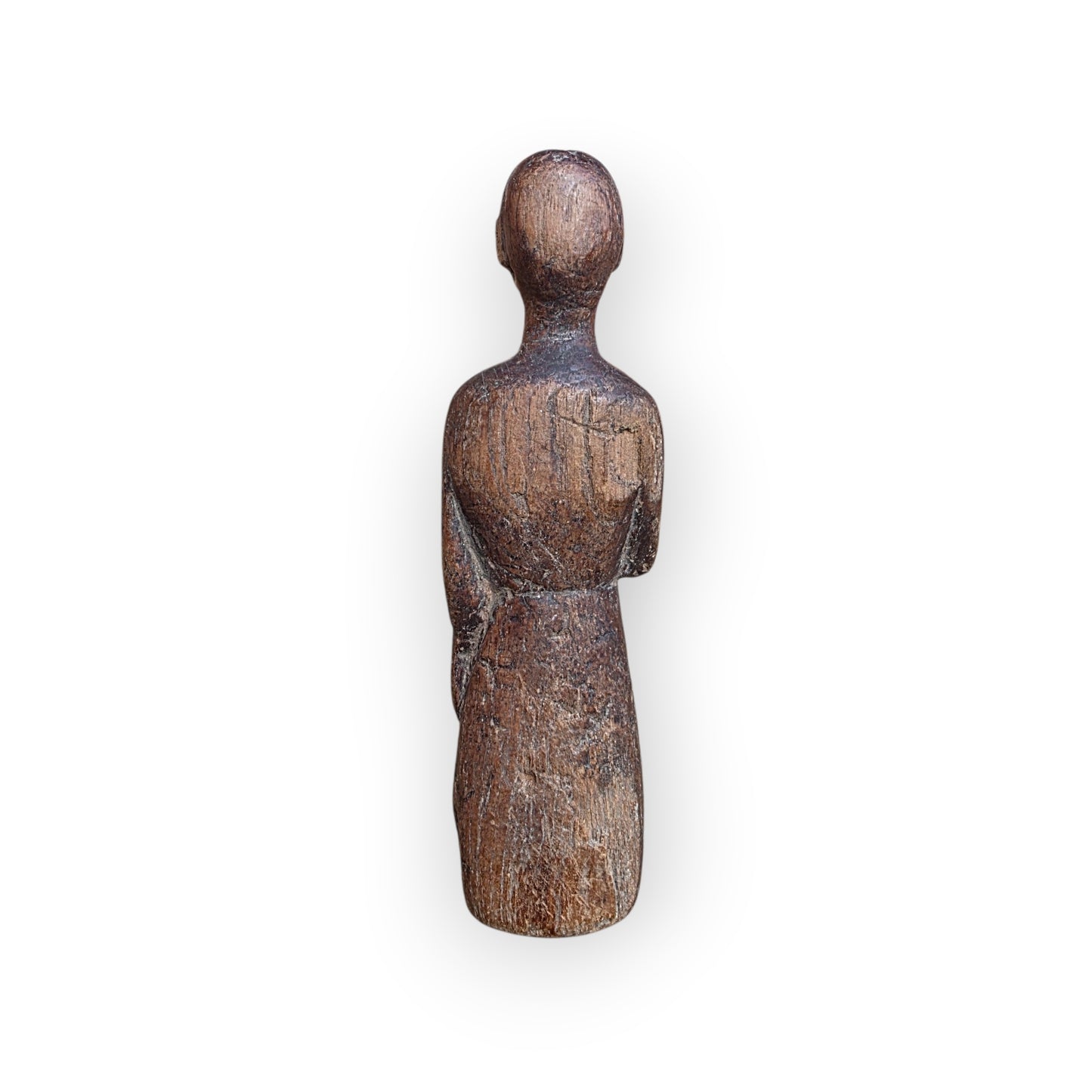 Primitive 17th-Century Antique Folk Art - A Carved Treen "Stump Baby" / Wooden Doll