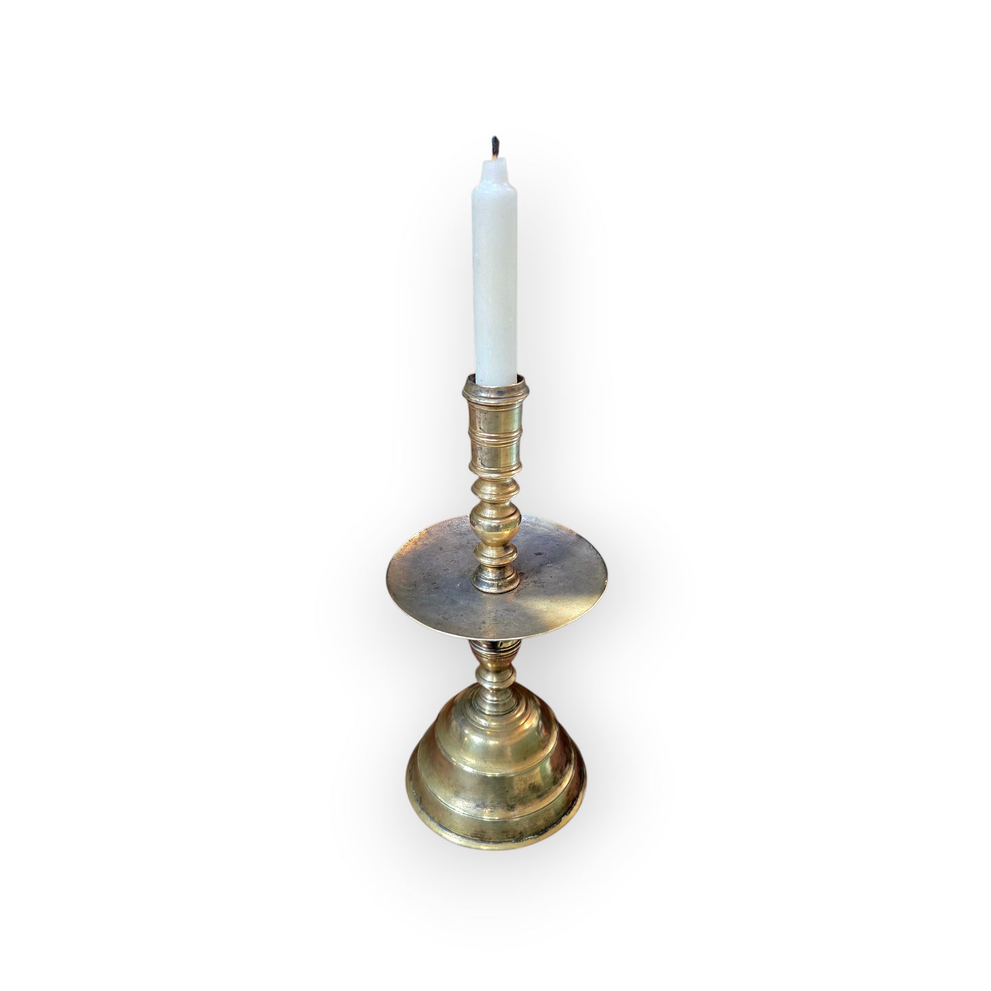 Large 18th-Century Dutch Antique Brass Heemskerk / Heemskirk Candlestick
