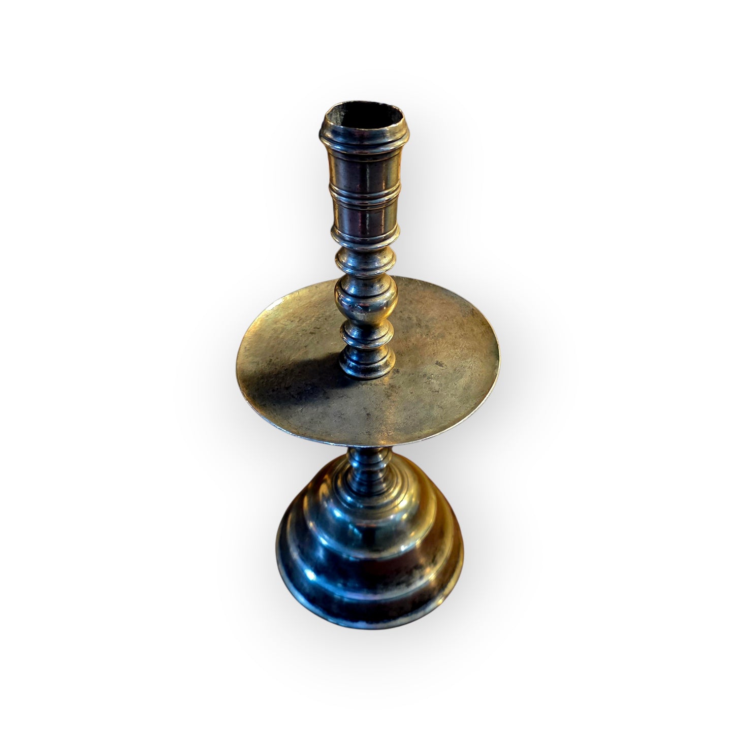 Large 18th-Century Dutch Antique Brass Heemskerk / Heemskirk Candlestick