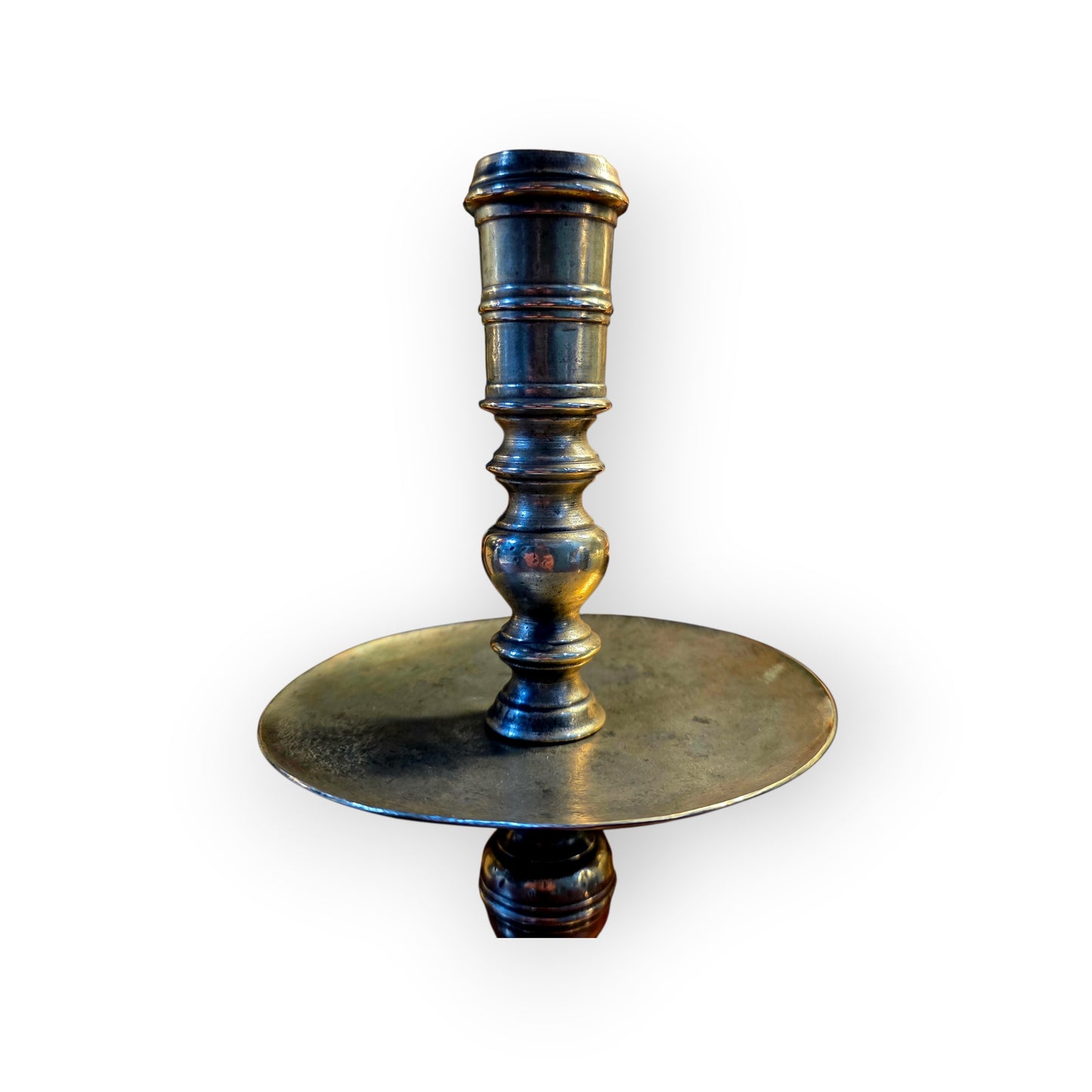 Large 18th-Century Dutch Antique Brass Heemskerk / Heemskirk Candlestick