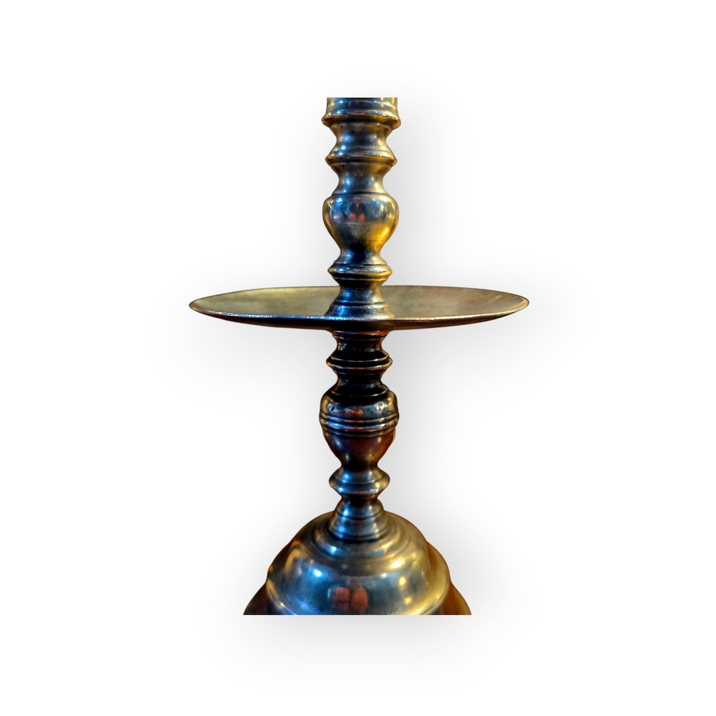 Large 18th-Century Dutch Antique Brass Heemskerk / Heemskirk Candlestick