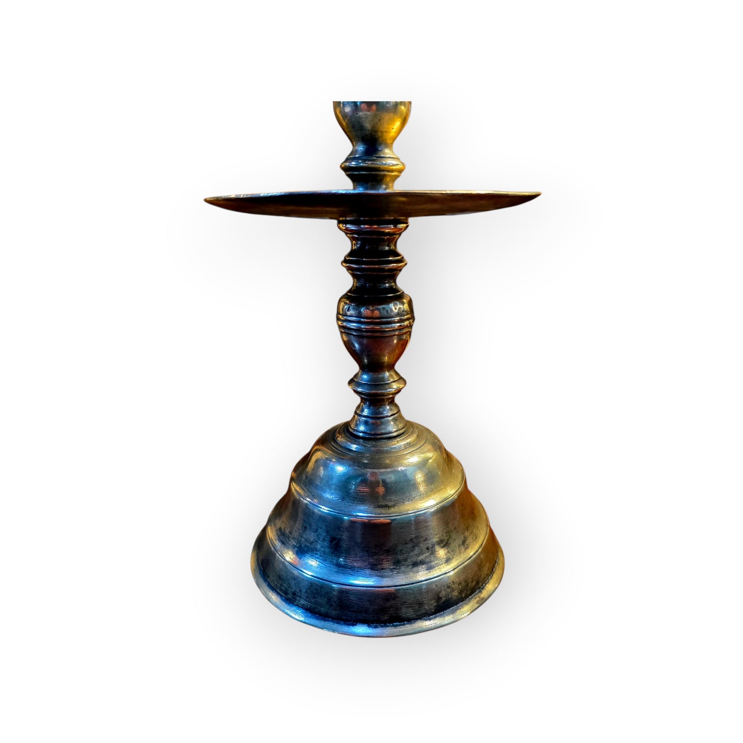 Large 18th-Century Dutch Antique Brass Heemskerk / Heemskirk Candlestick