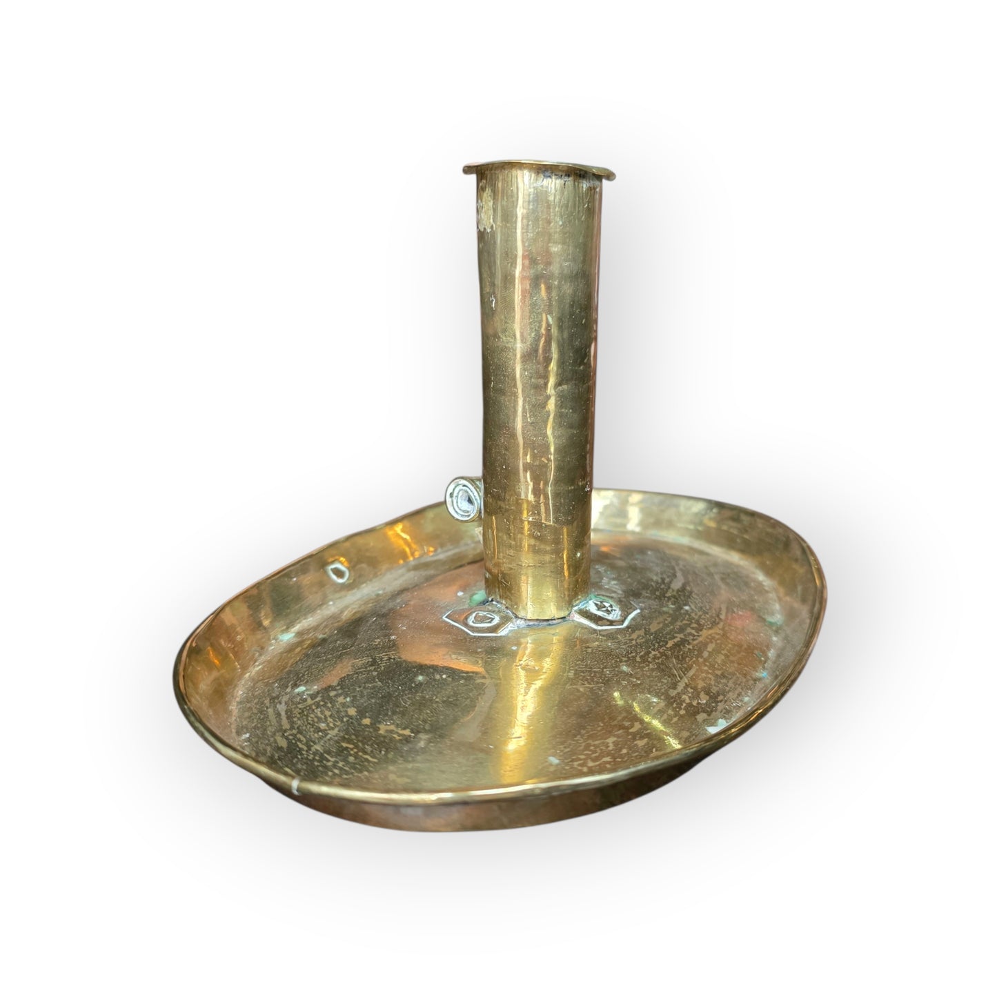 Late 18th-Century Antique Brass Rise-and-Fall Candlestick