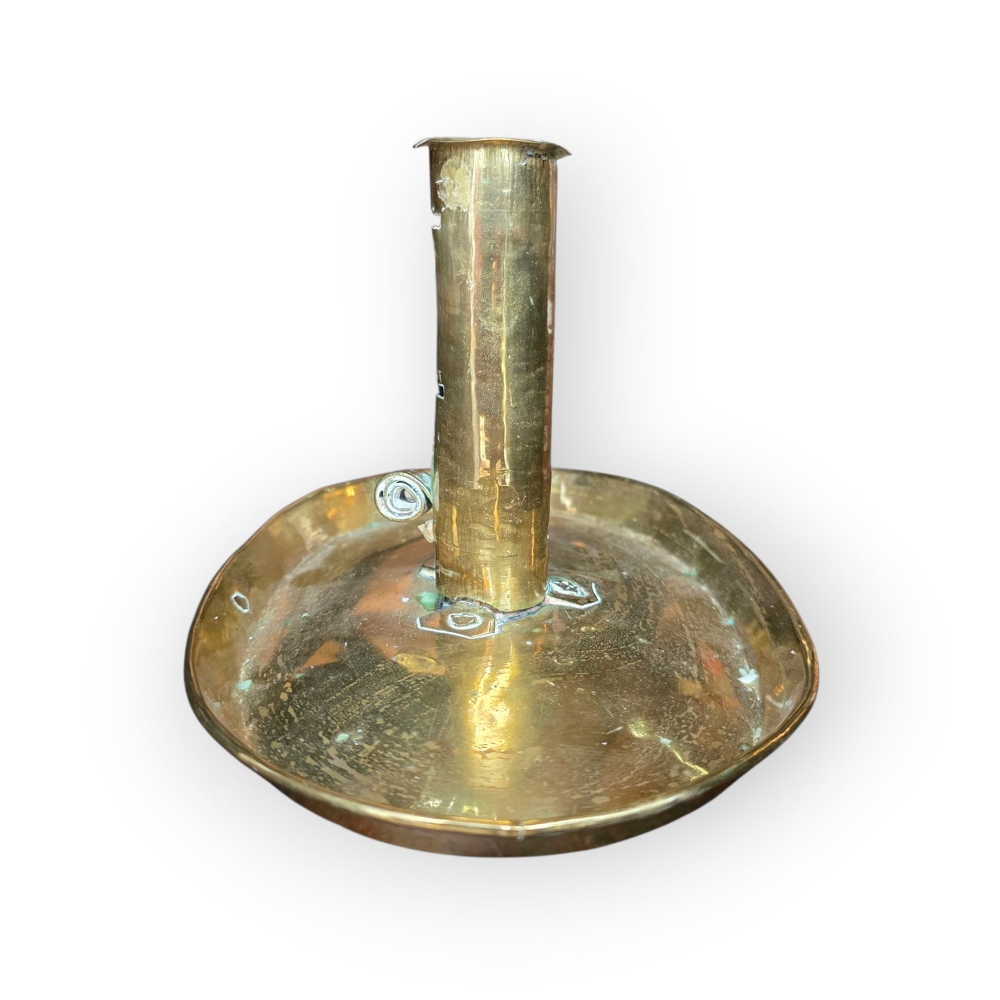 Late 18th-Century Antique Brass Rise-and-Fall Candlestick