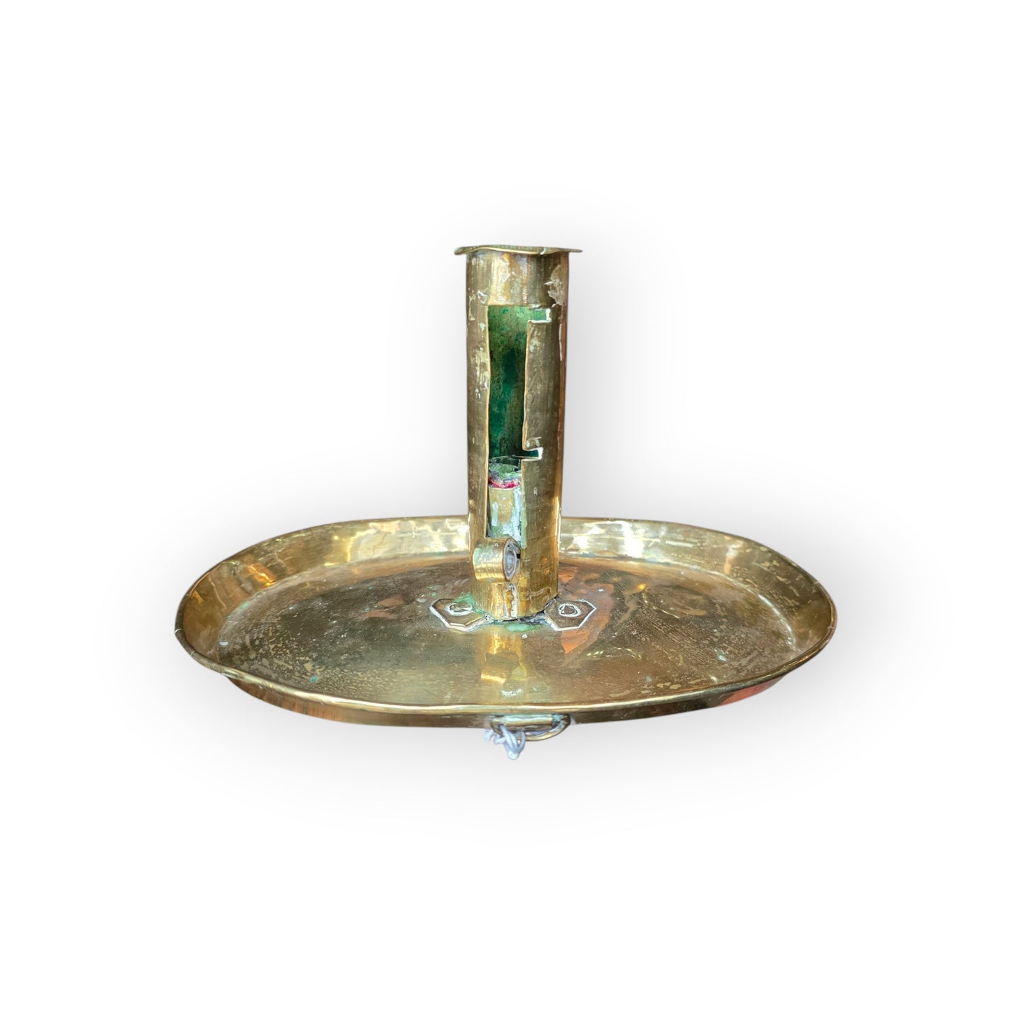 Late 18th-Century Antique Brass Rise-and-Fall Candlestick
