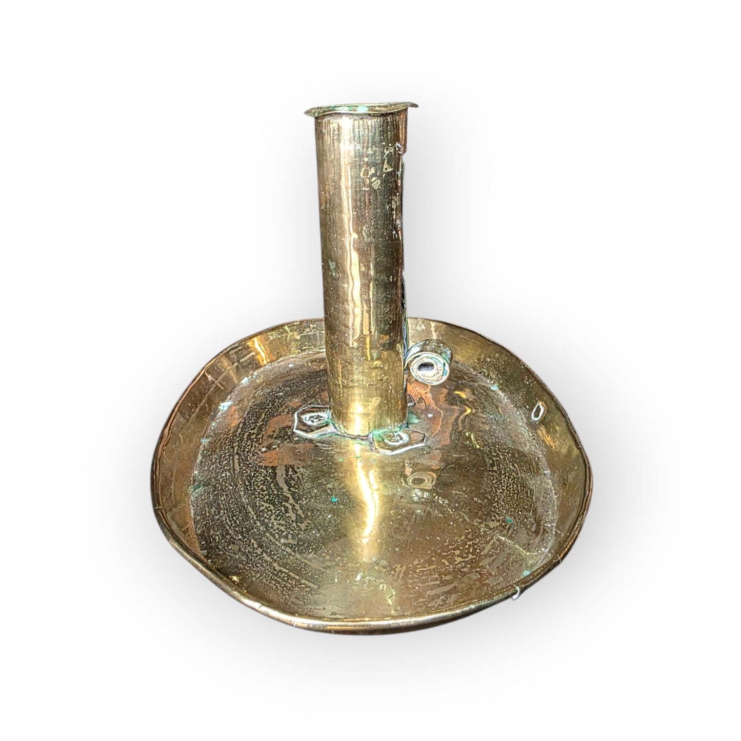 Late 18th-Century Antique Brass Rise-and-Fall Candlestick
