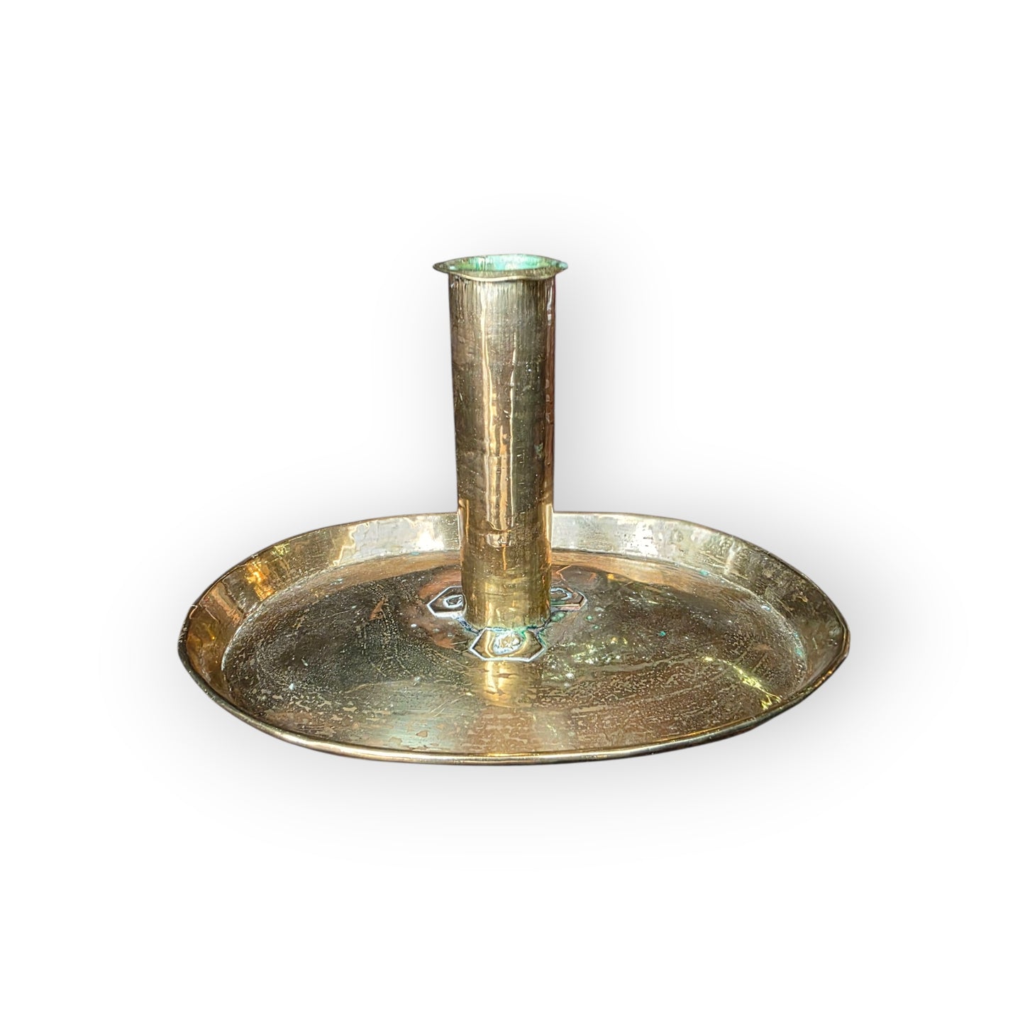 Late 18th-Century Antique Brass Rise-and-Fall Candlestick