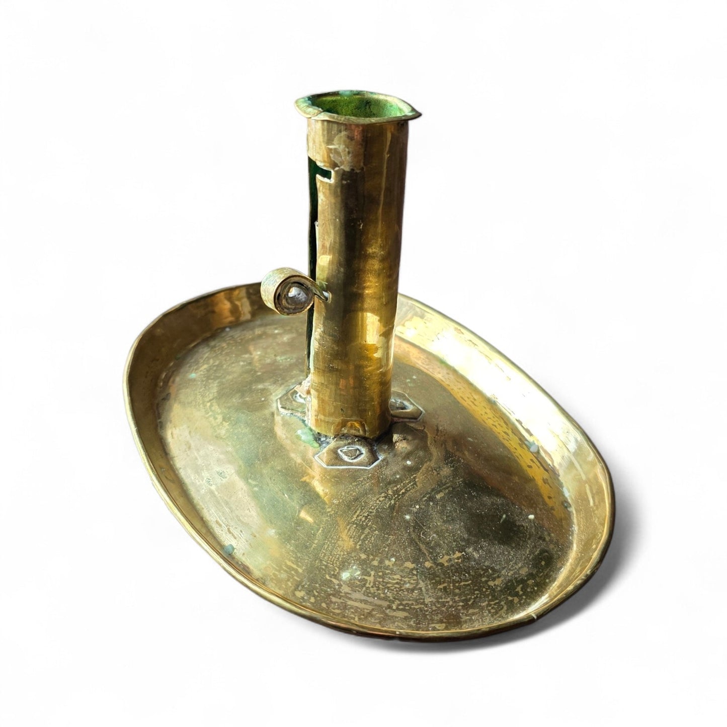 Late 18th-Century Antique Brass Rise-and-Fall Candlestick
