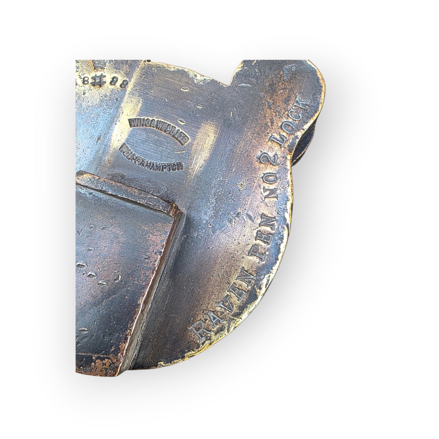 Tower of London Interest - A Large, Rare, 19th Century Antique Brass Padlock, Bearing the Impressed Mark "Tower of London", "Raven Pen No.2." & Crown Proof Mark