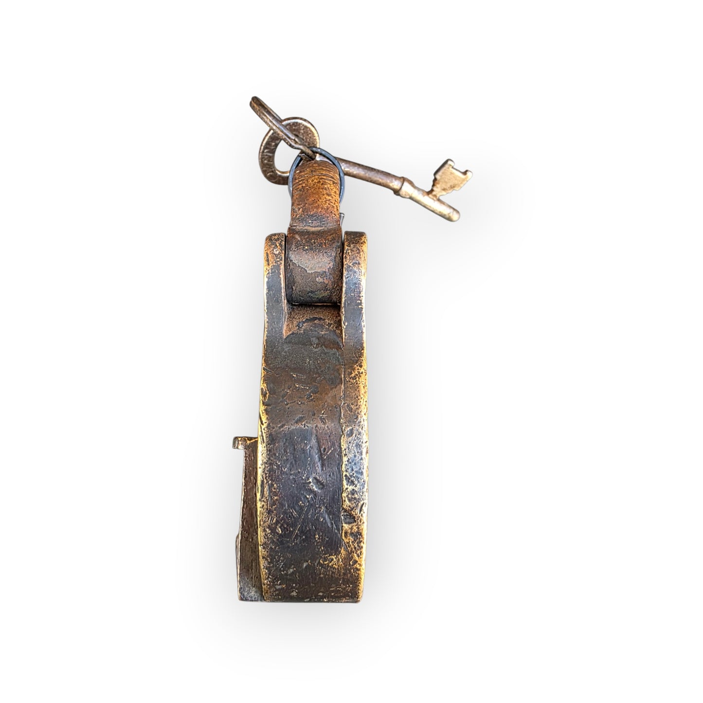 Tower of London Interest - A Large, Rare, 19th Century Antique Brass Padlock, Bearing the Impressed Mark "Tower of London", "Raven Pen No.2." & Crown Proof Mark