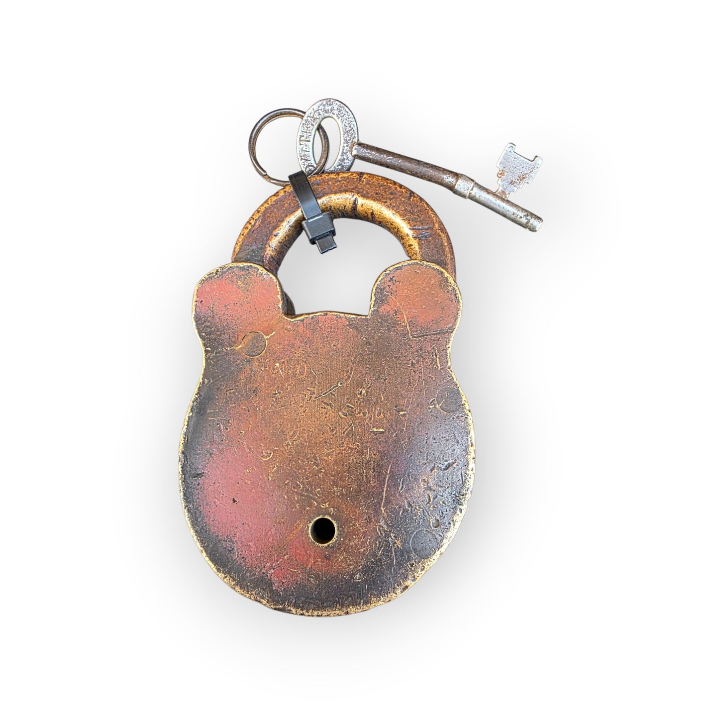Tower of London Interest - A Large, Rare, 19th Century Antique Brass Padlock, Bearing the Impressed Mark "Tower of London", "Raven Pen No.2." & Crown Proof Mark