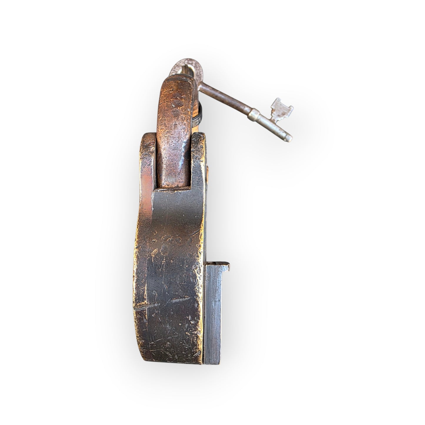 Tower of London Interest - A Large, Rare, 19th Century Antique Brass Padlock, Bearing the Impressed Mark "Tower of London", "Raven Pen No.2." & Crown Proof Mark