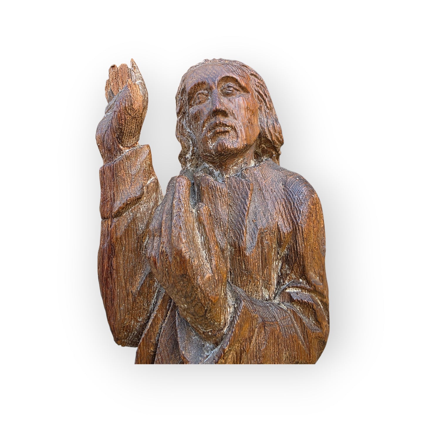 A Fine Late Gothic Carved Antique Oak Figure / Sculpture of Saint John the Evangelist - Northern European, circa 1480–1540