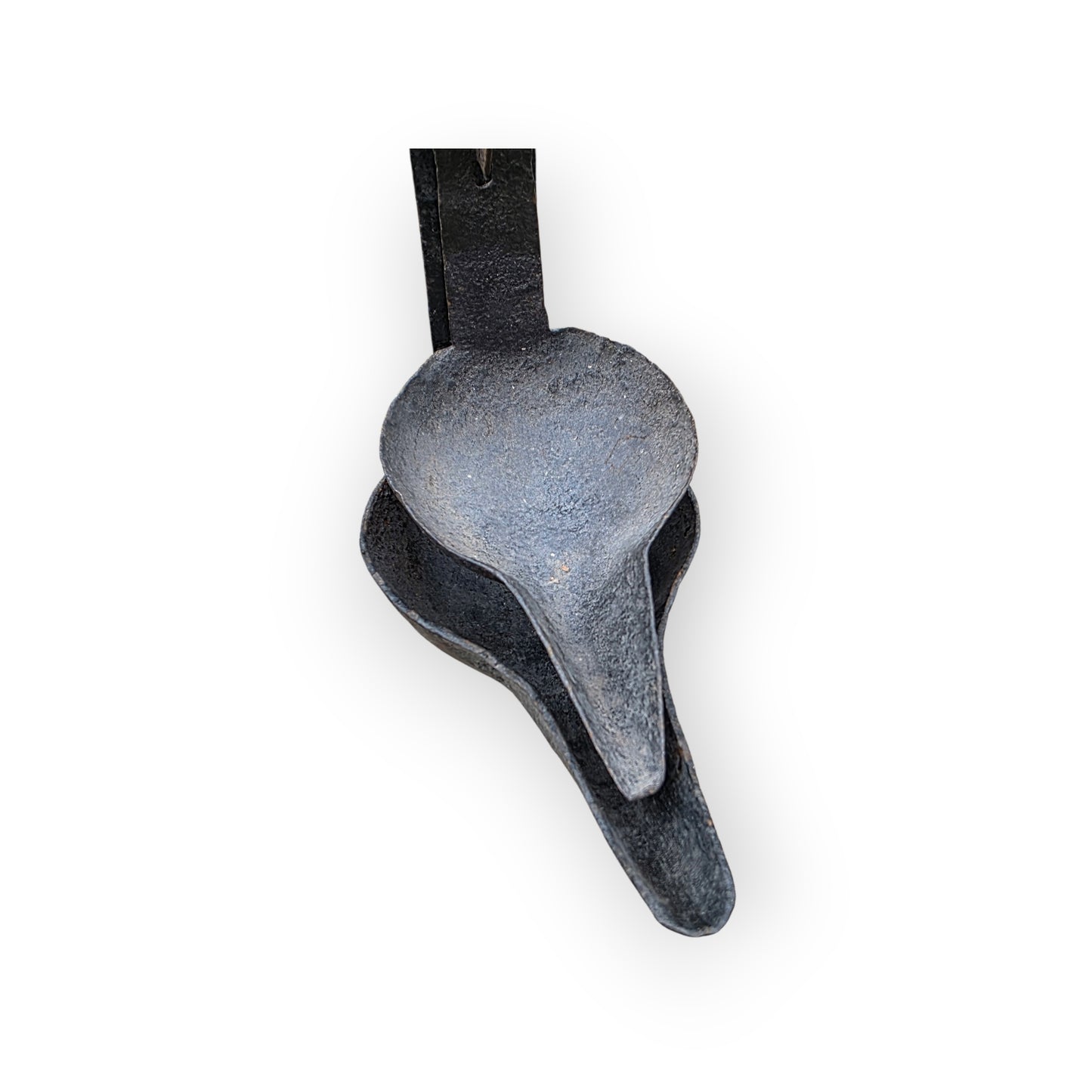 18th-Century Scottish Antique Double-Valve "Rams Head" Wrought Iron Cruisie Lamp & Halberd Hook 2 of 3