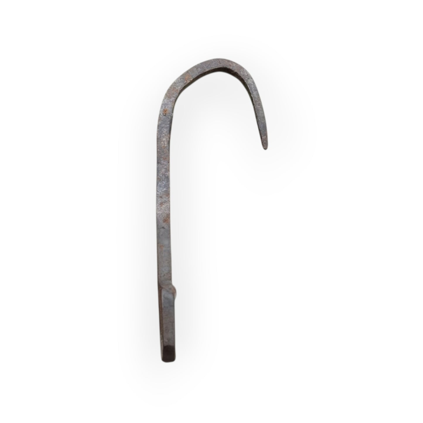 17th-Century / 18th-Century Four-Spout Antique Iron Grease Lamp with Twisted Trammel Chain and Hanging Hook, circa 1650-1750