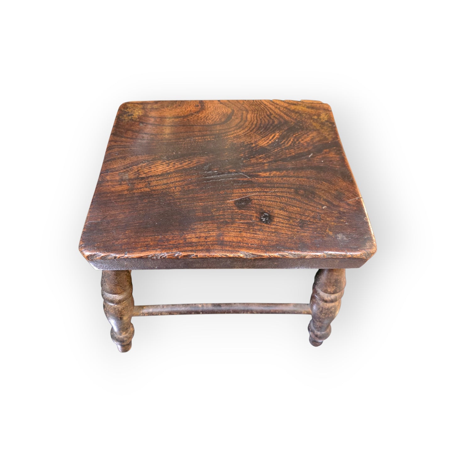 Mid 19th-Century English Antque Elm & Ash Stool