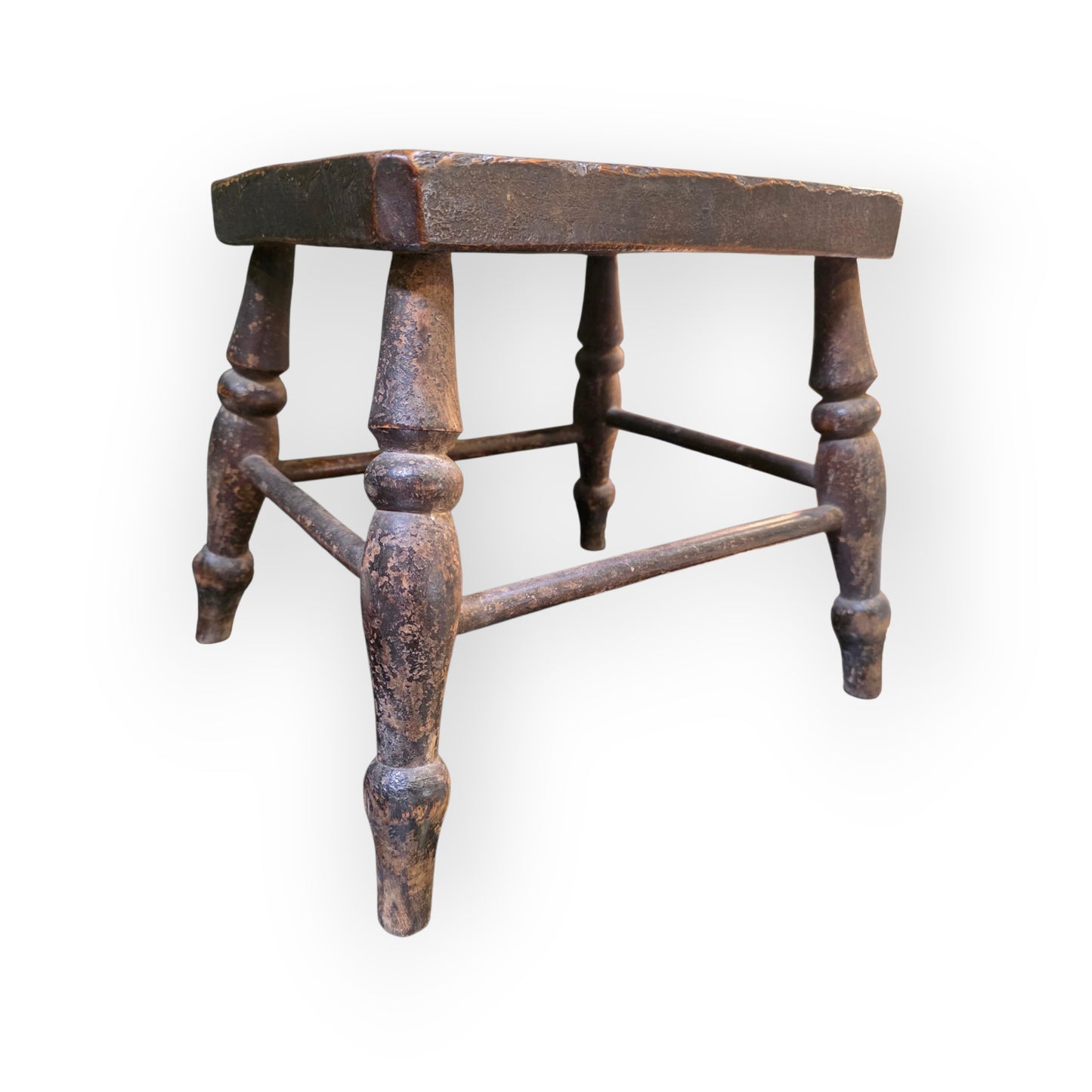 Mid 19th-Century English Antque Elm & Ash Stool