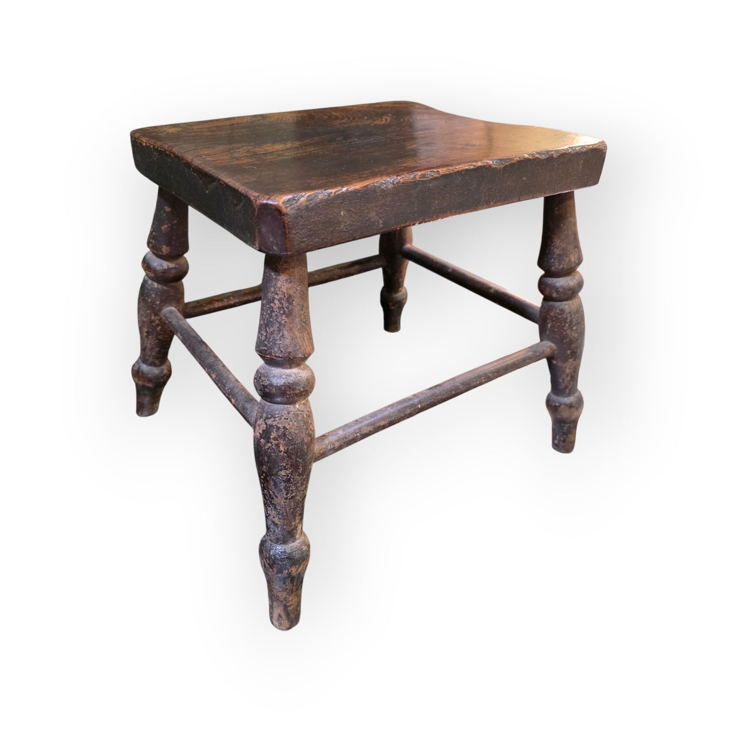 Mid 19th-Century English Antque Elm & Ash Stool