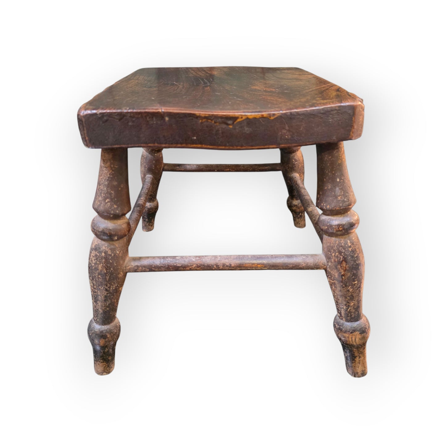 Mid 19th-Century English Antque Elm & Ash Stool