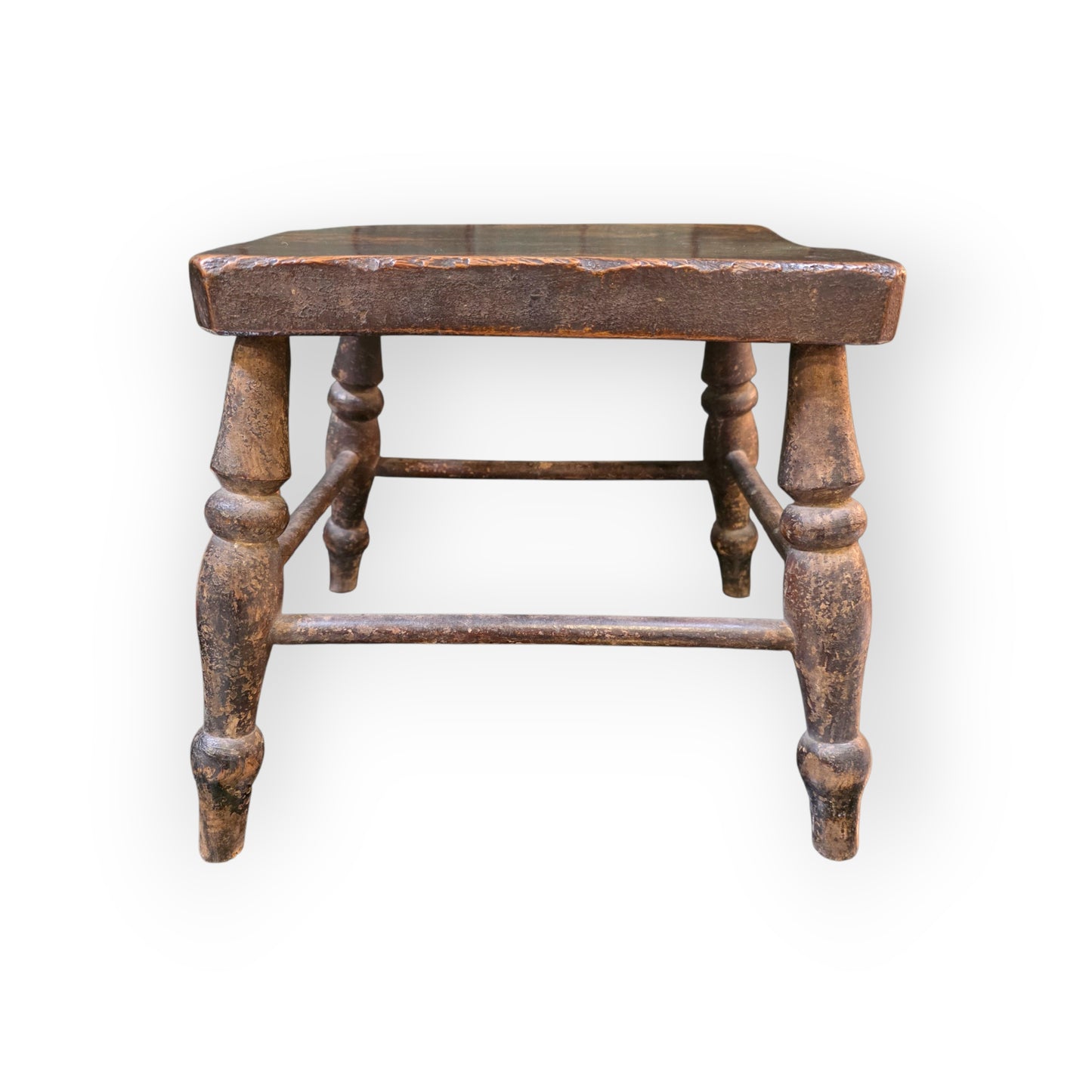 Mid 19th-Century English Antque Elm & Ash Stool