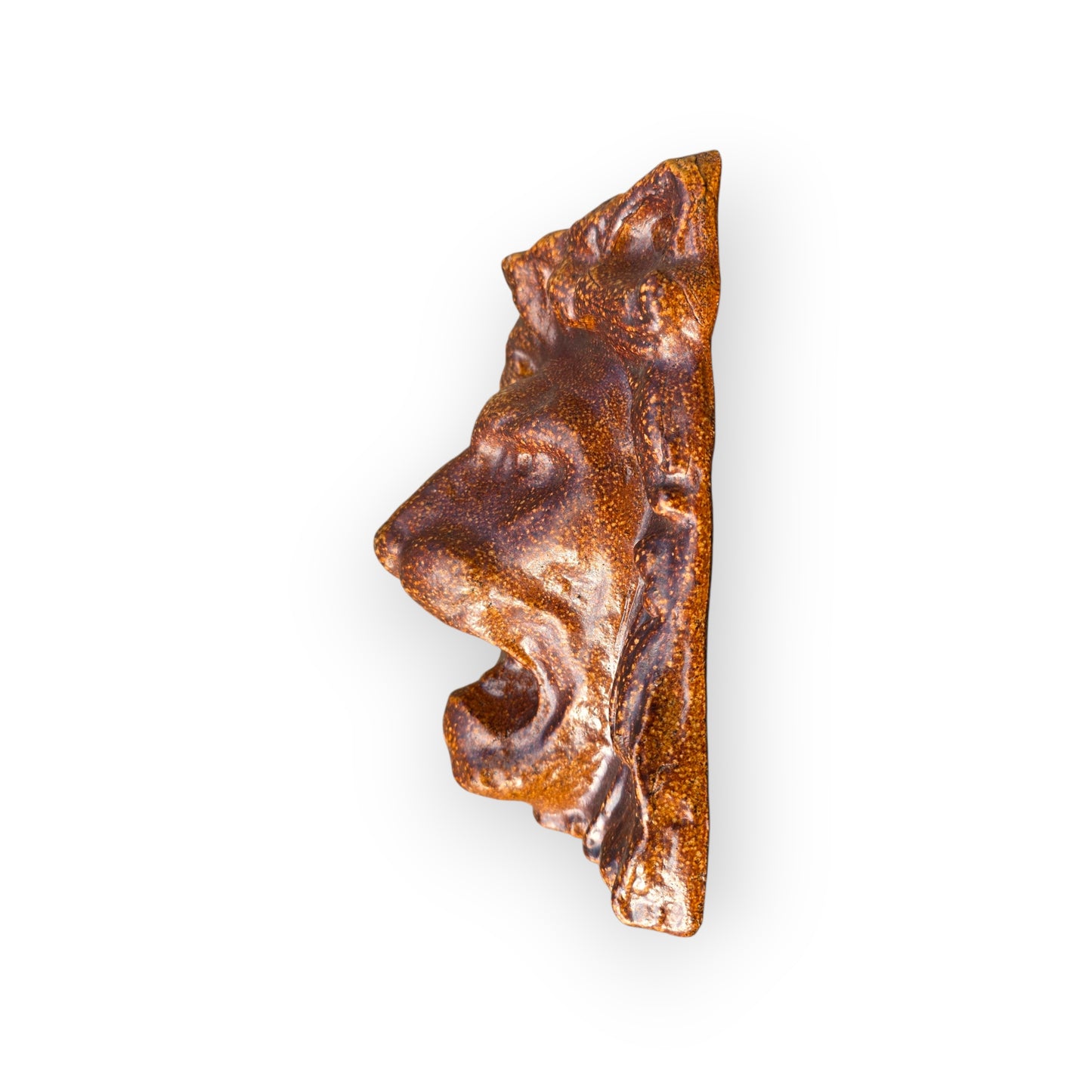 19th-Century English Antique Salt-Glazed Stoneware Lion's Head Fountain Mask, circa 1820-1880