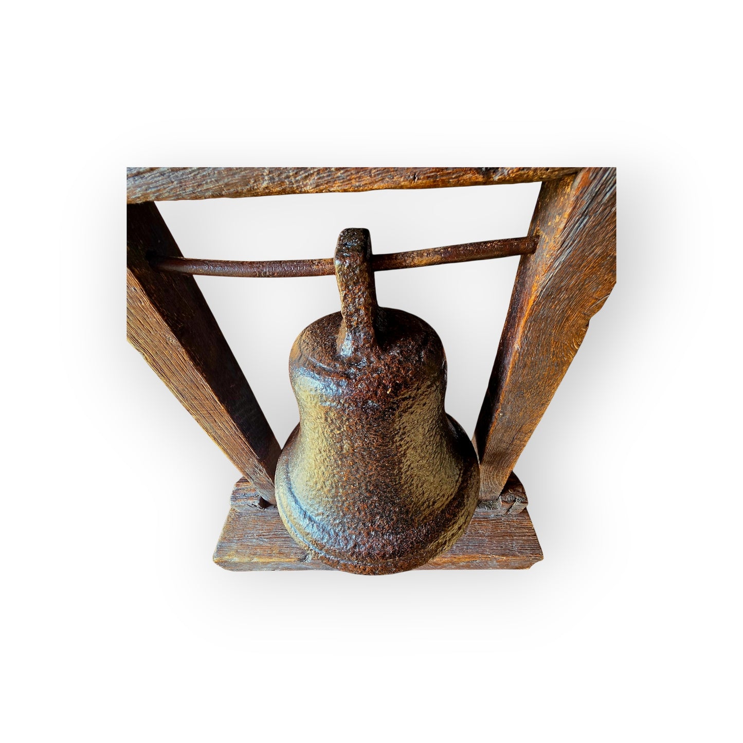 Rare, Generously-Sized, 12th Century Anglo-Norman Antique Copper-Brazed Iron Monastic Bell, circa 1100-1200