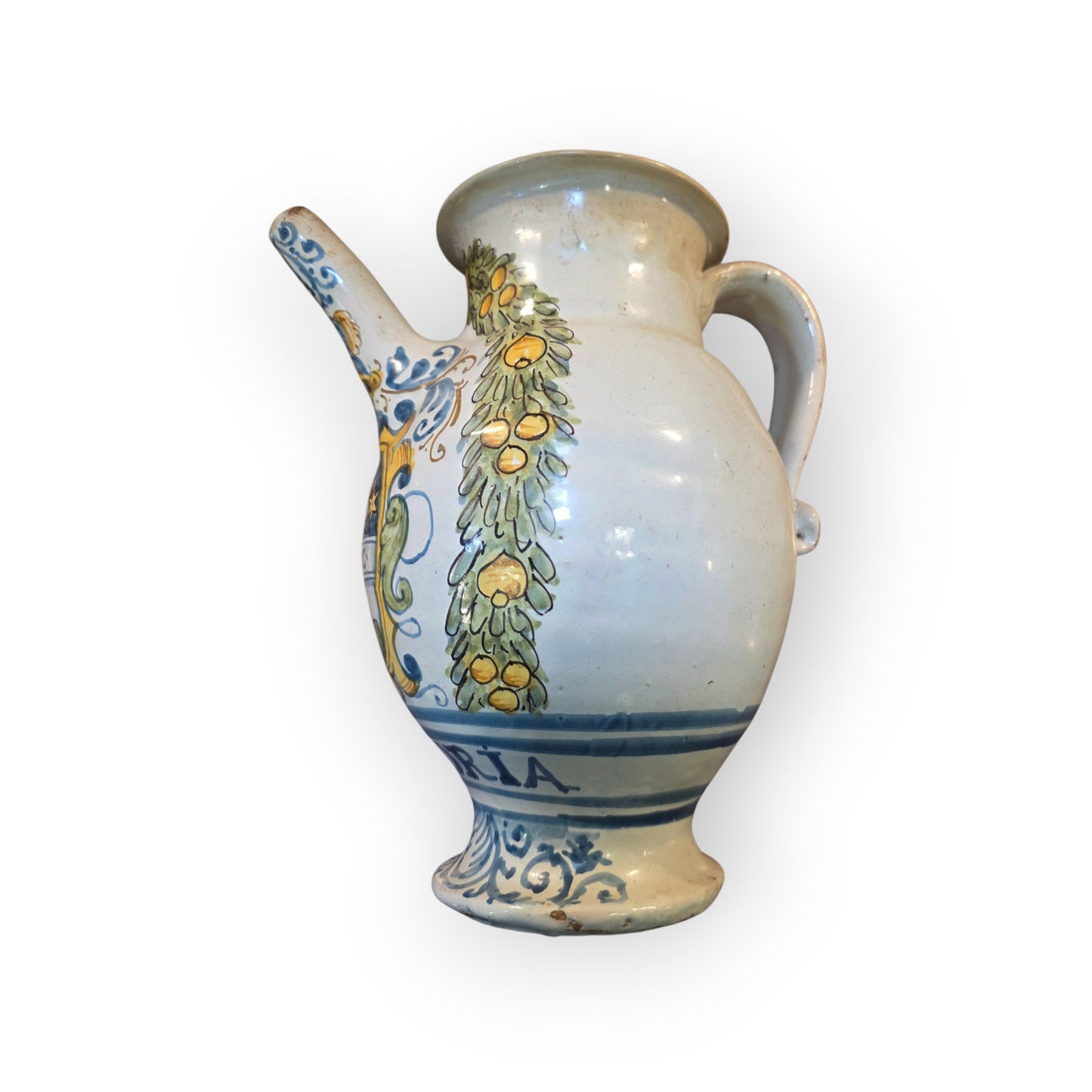 Italian Maiolica Pharmacy Syrup Jug / Jar — "Siroppo di Cicoria" Central Italy (Deruta / Montelupo / Faenza), c.1650–1720