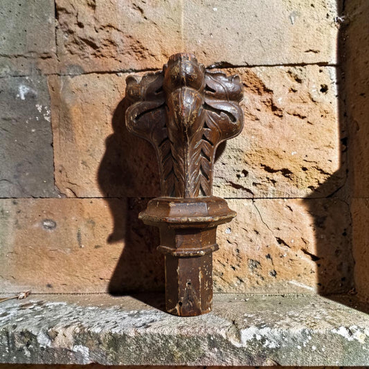 15th Century English Antique Carved Oak Finial / Pew Standard Terminal