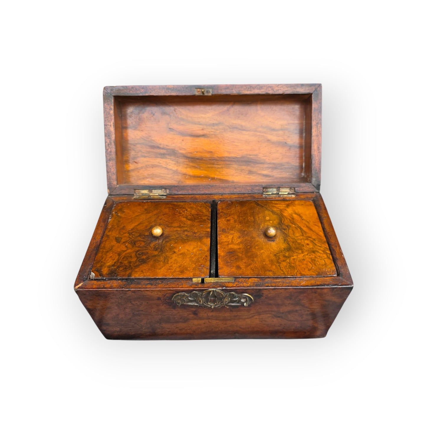 A Fine 18th Century George II Period English Antique Walnut Dome-Top Tea Caddy, circa 1740–1760
