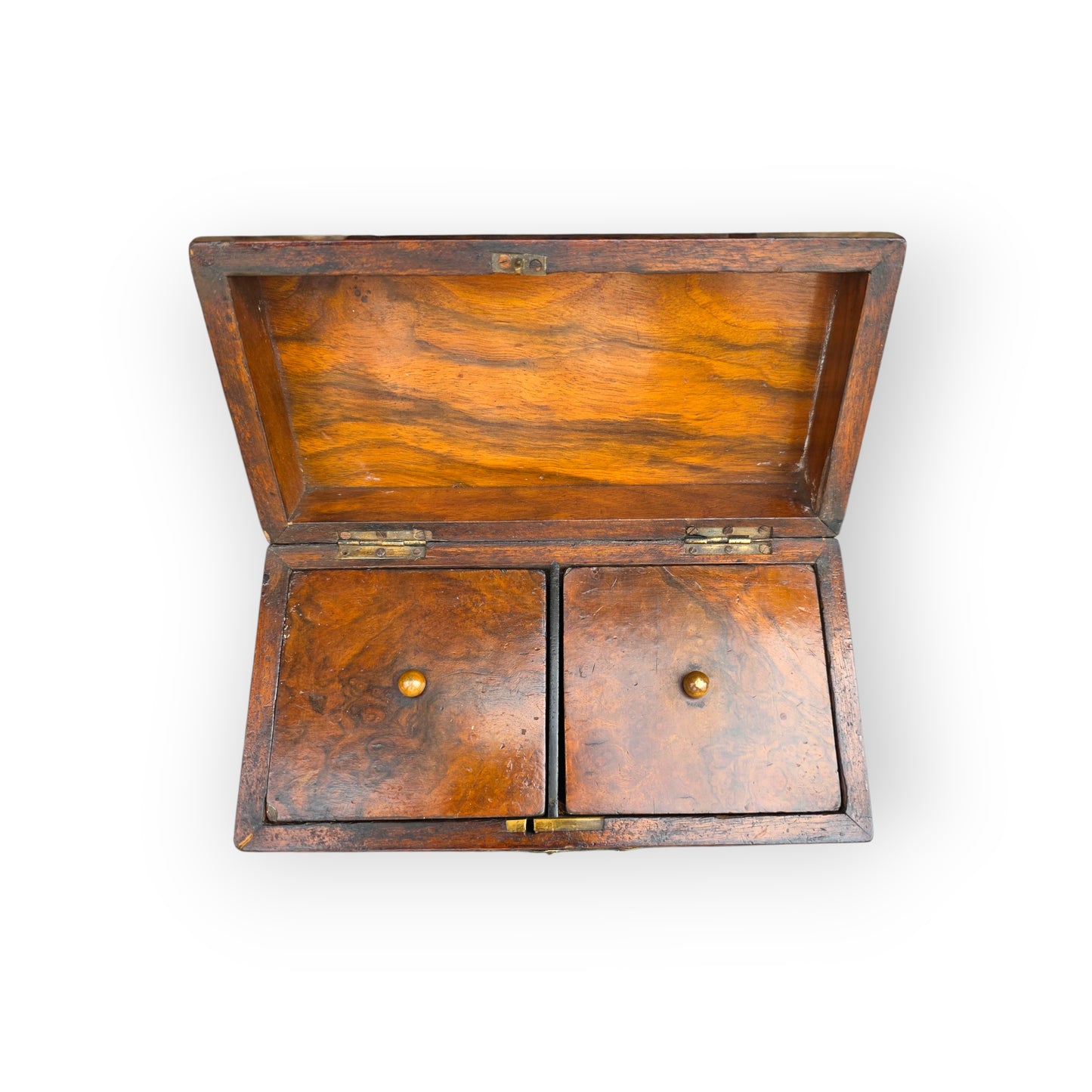 A Fine 18th Century George II Period English Antique Walnut Dome-Top Tea Caddy, circa 1740–1760