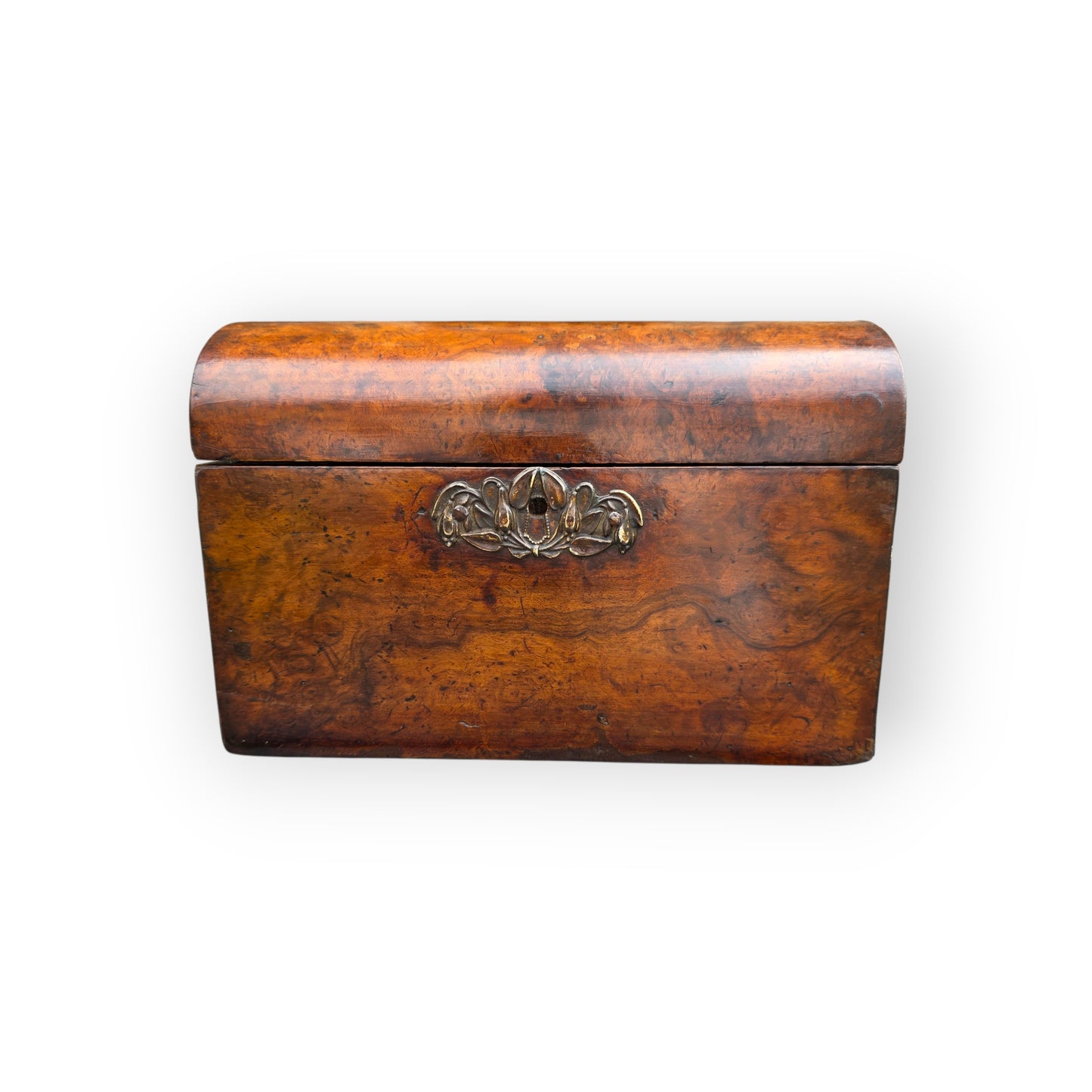 A Fine 18th Century George II Period English Antique Walnut Dome-Top Tea Caddy, circa 1740–1760