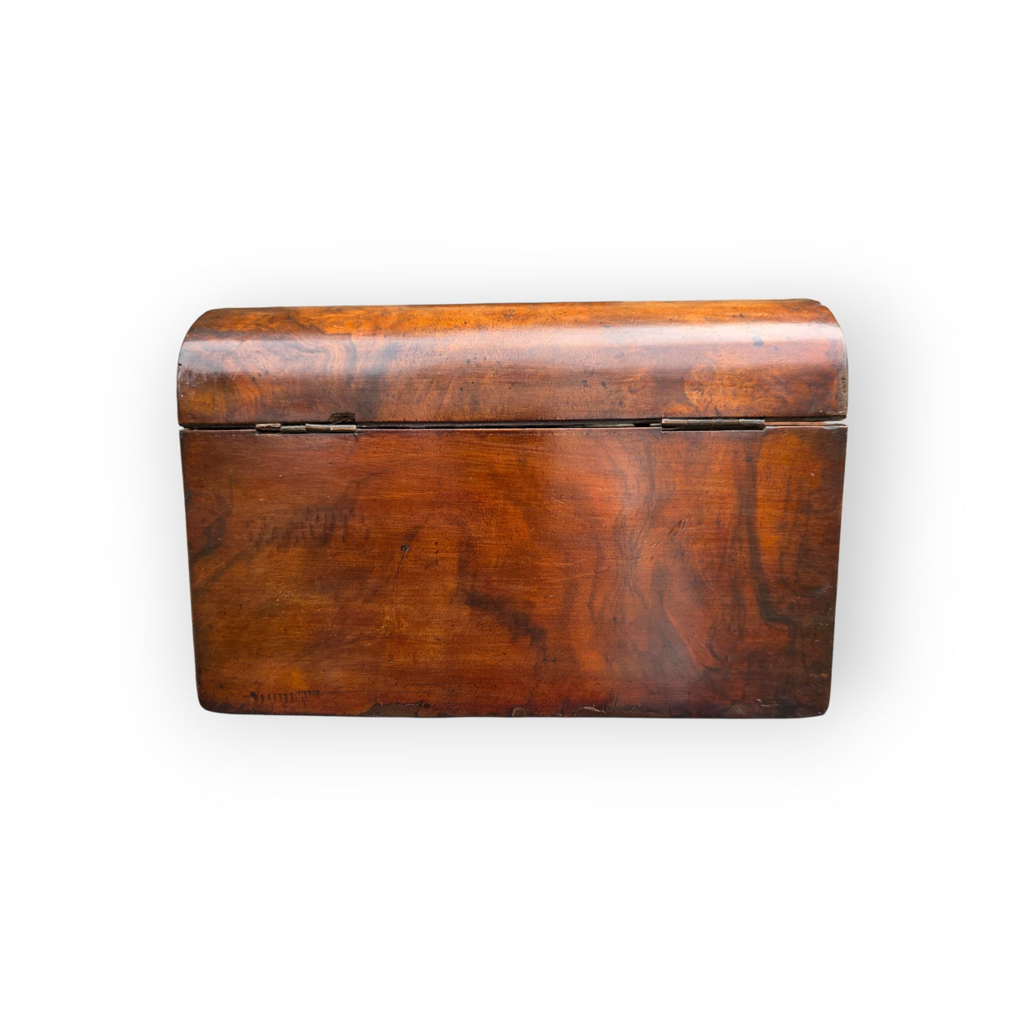 A Fine 18th Century George II Period English Antique Walnut Dome-Top Tea Caddy, circa 1740–1760