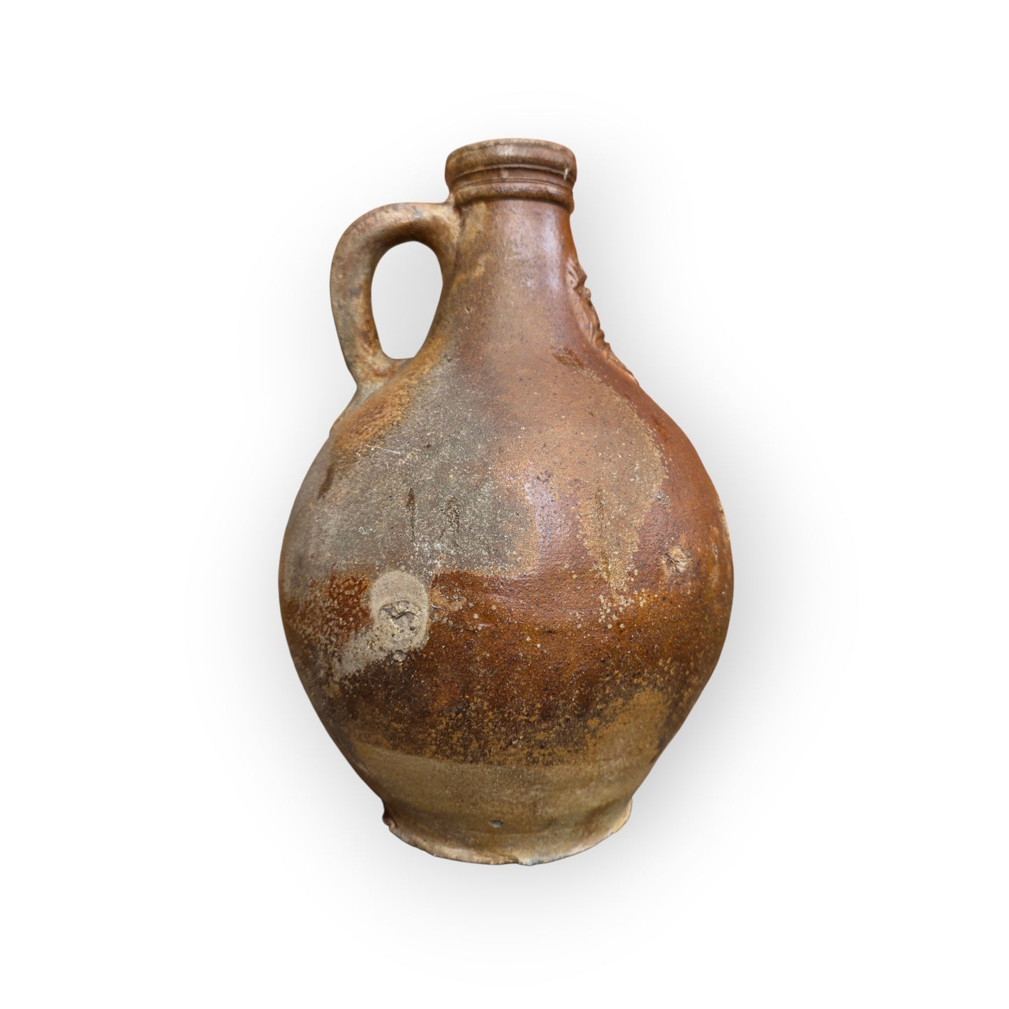 Large 17thC German Antique Bellarmine Jug, Frechen, c.1650–1670 — With Apotropaic Witch Mark