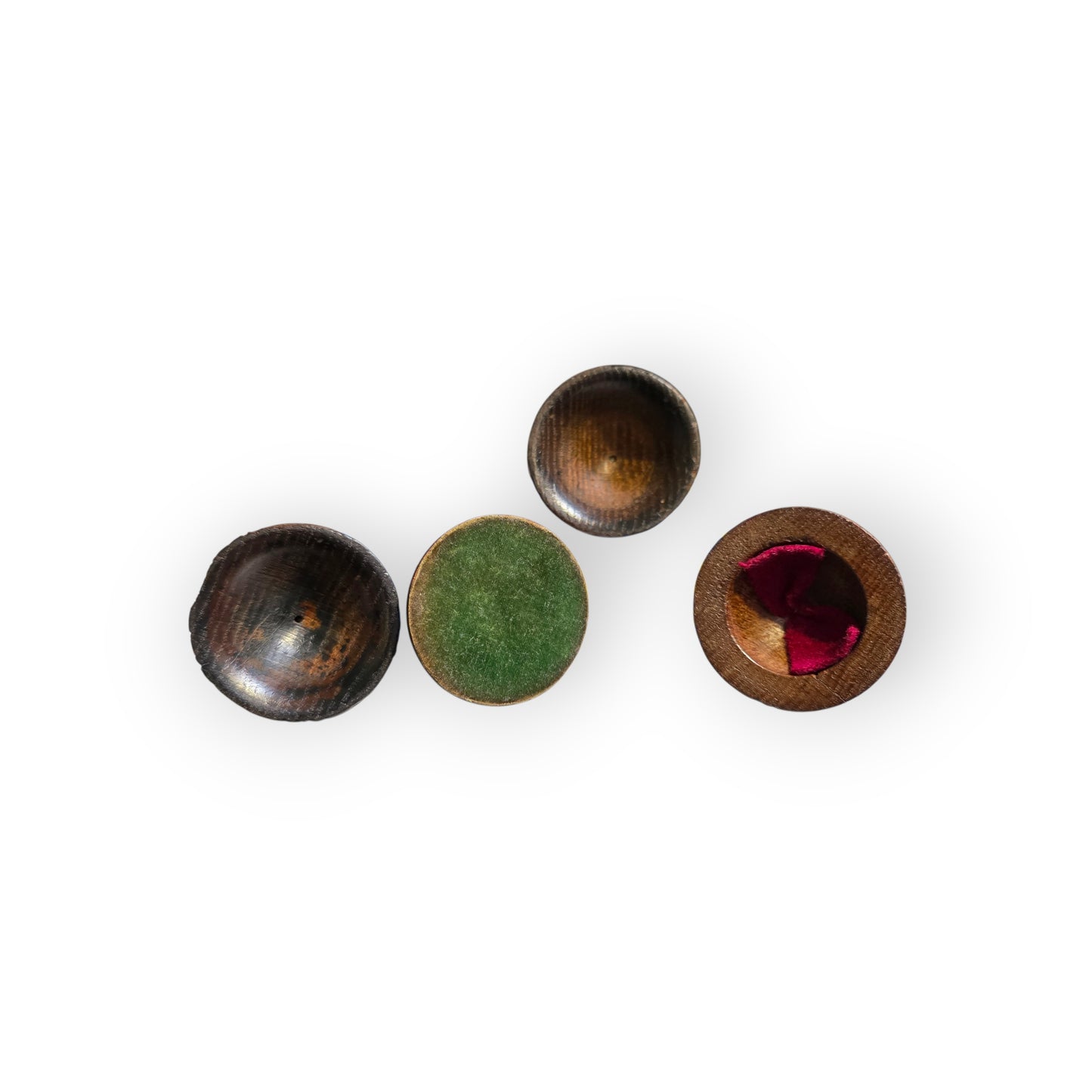 Set of Four Miniature Antique Carved Treen Bells,Turned From 17th Century Oak, from Chilvers Cotton Church, Warwickshire, With Literary Links to The Renowned Author, George Eliot
