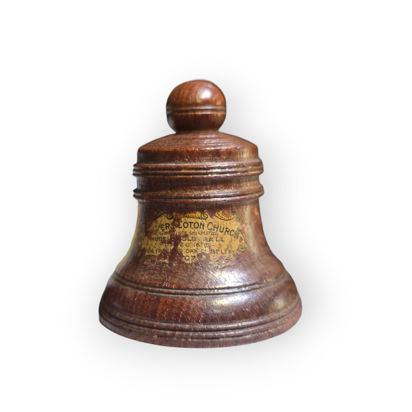 Set of Four Miniature Antique Carved Treen Bells,Turned From 17th Century Oak, from Chilvers Cotton Church, Warwickshire, With Literary Links to The Renowned Author, George Eliot