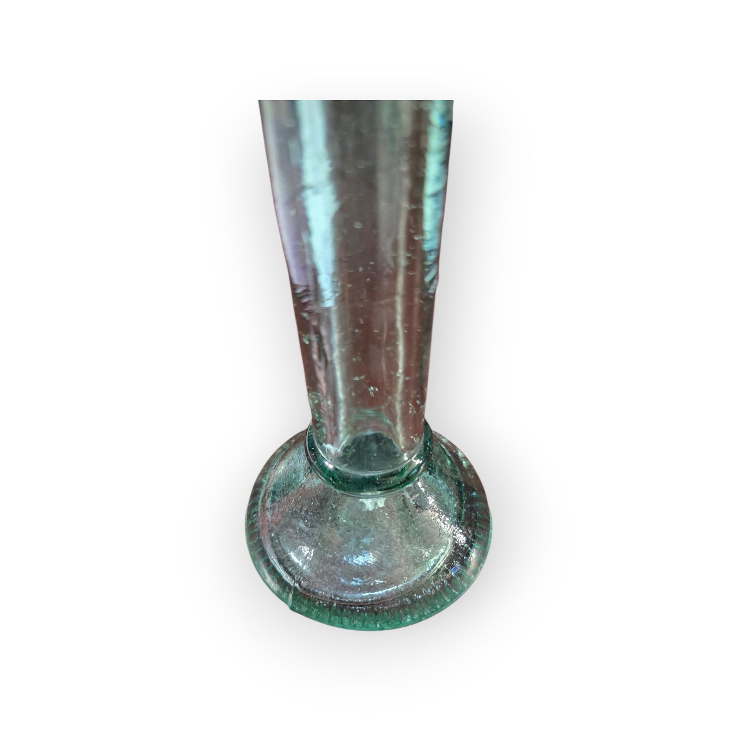 19th-Century English Antique Green-Pressed Glass Candlestick, circa 1860