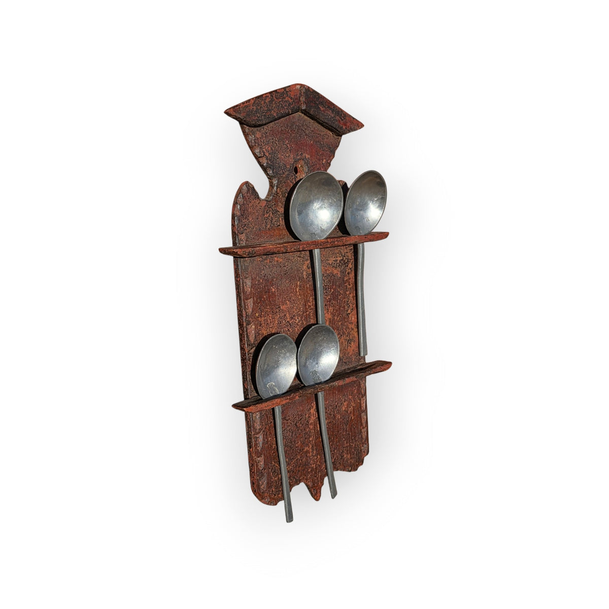 A Late 17th Century Diminutive Painted Treen Spoon Rack (Lepelrek), Low Countries, circa 1670–1700
