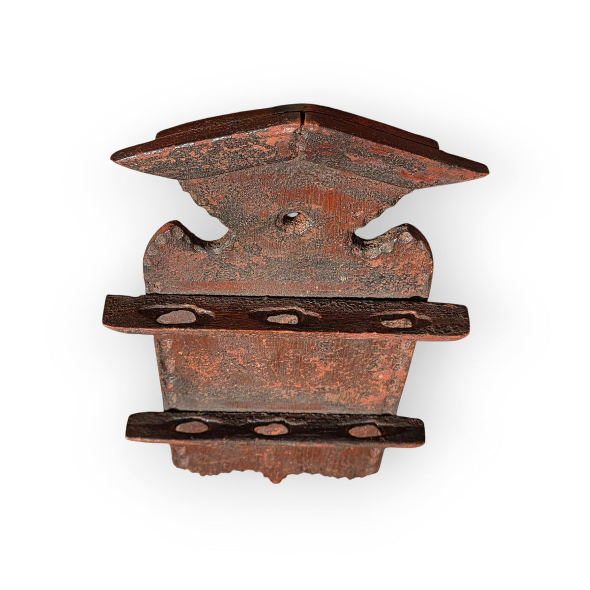 A Late 17th Century Diminutive Painted Treen Spoon Rack (Lepelrek), Low Countries, circa 1670–1700
