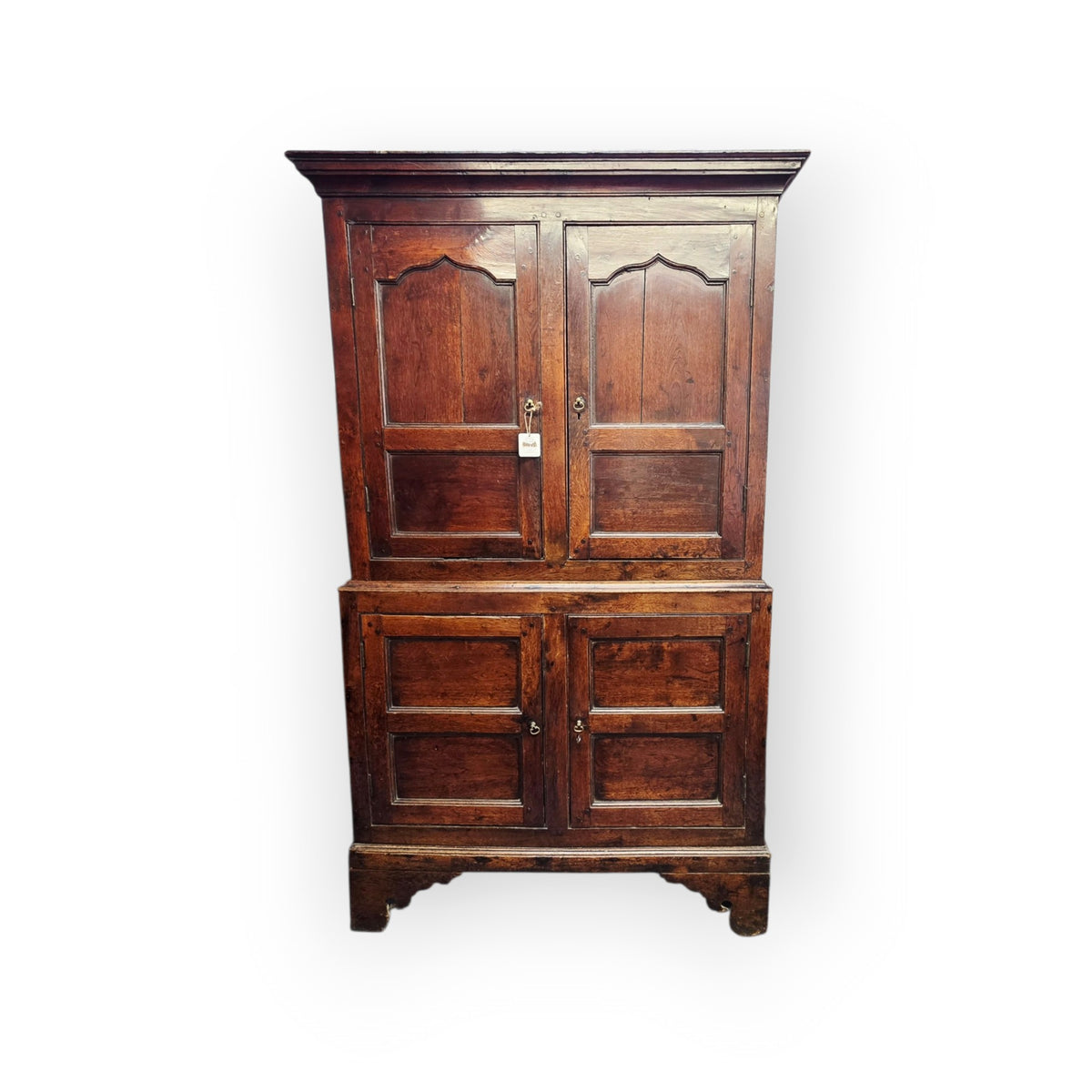 A Late 18th Century, George III, Welsh Antique Oak Two-Part Cupboard, c.1770–1800