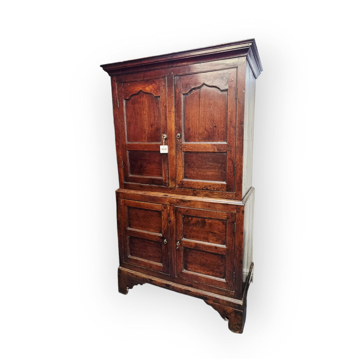 A Late 18th Century, George III, Welsh Antique Oak Two-Part Cupboard, c.1770–1800