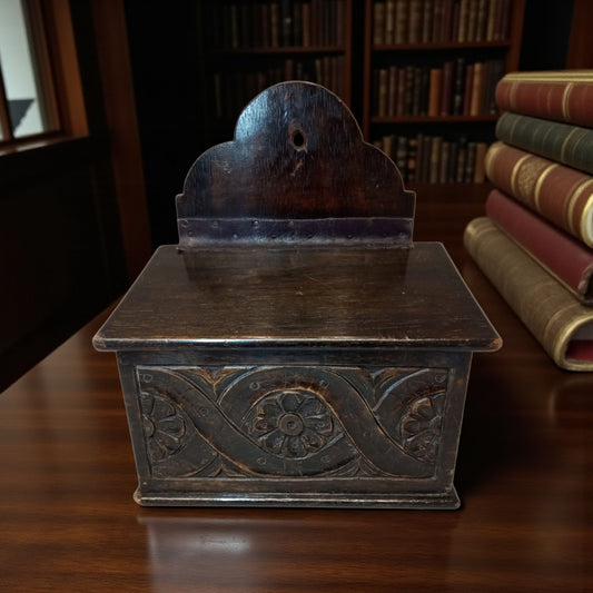 19th-Century Jacobean Revival - English Antique Carved Oak Candlebox