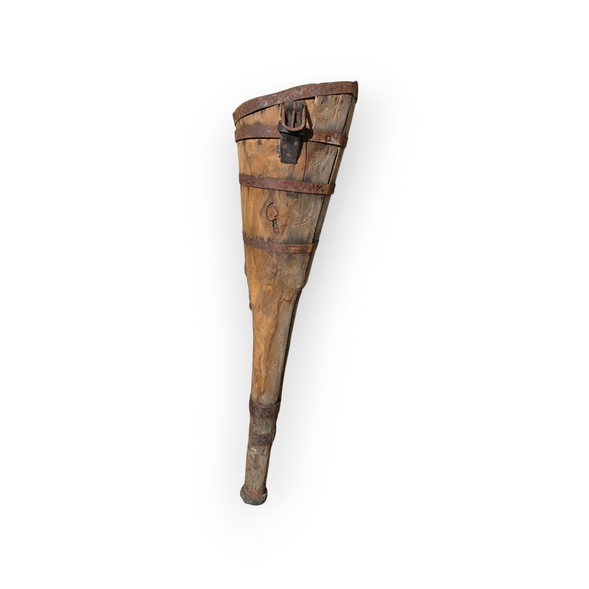 A Rare, Museum Quality, 18th Century Antique Iron-Bound Wooden Peg Leg Prosthesis