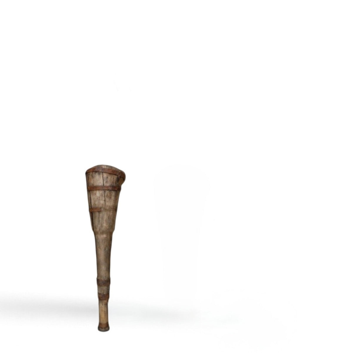 A Rare, Museum Quality, 18th Century Antique Iron-Bound Wooden Peg Leg Prosthesis