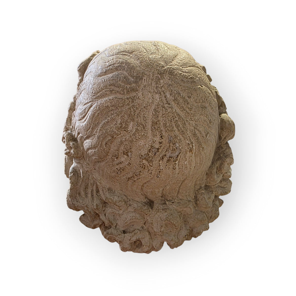 A 16th Century French Gothic Antique Carved Limestone Head of a Youth, probably an Angel or Youthful Saint, Attributed to Northern France, Troyes, Champagne, c.1500–1540