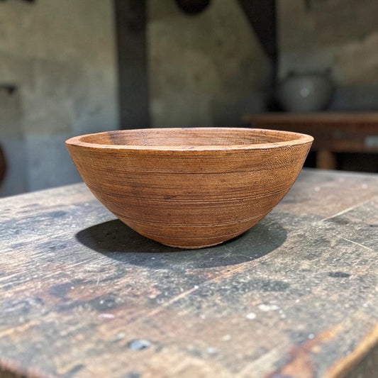 18th Century Antique Treen Pole-Lathe Turned Dairy Bowl