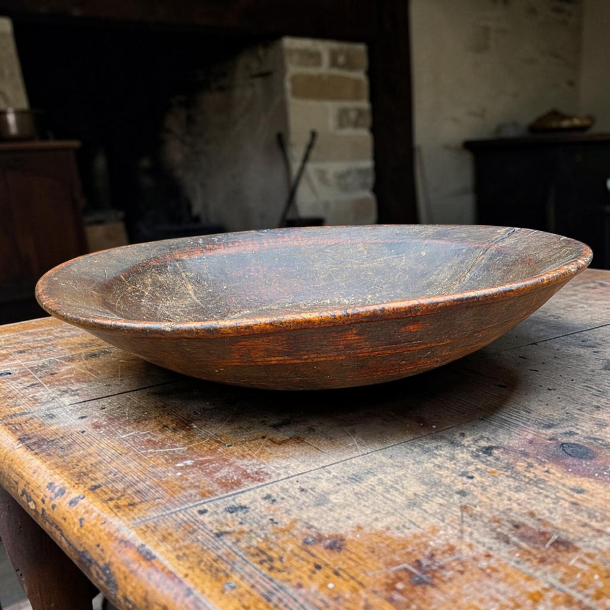 Hand-Turned Swat Valley Wooden Platter in the 18th Century Style