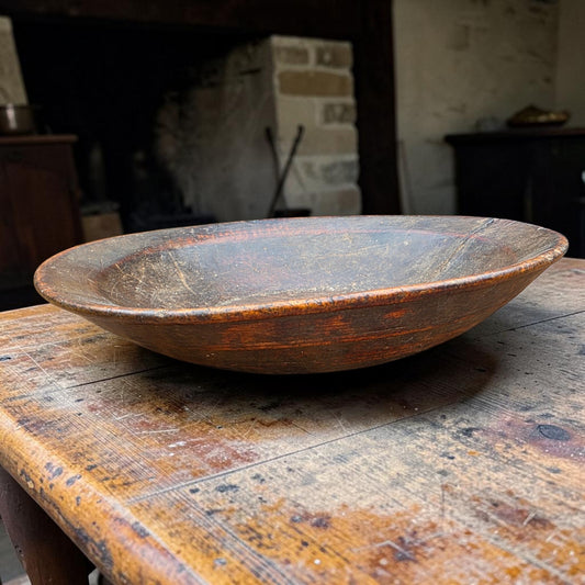 Hand-Turned Swat Valley Wooden Platter in the 18th Century Style