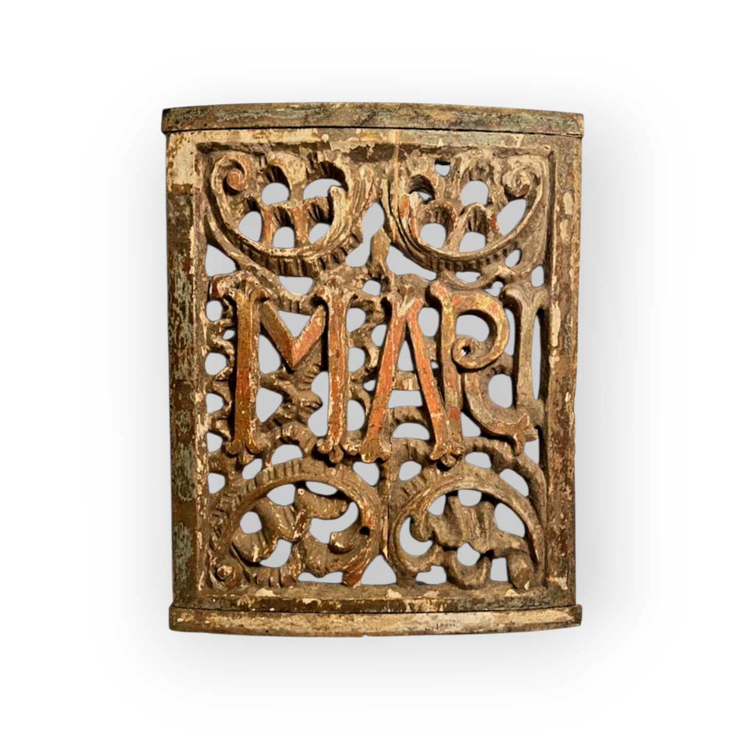 Early 18th‑Century Baroque Carved Limewood Panel, Initialled “MARI”