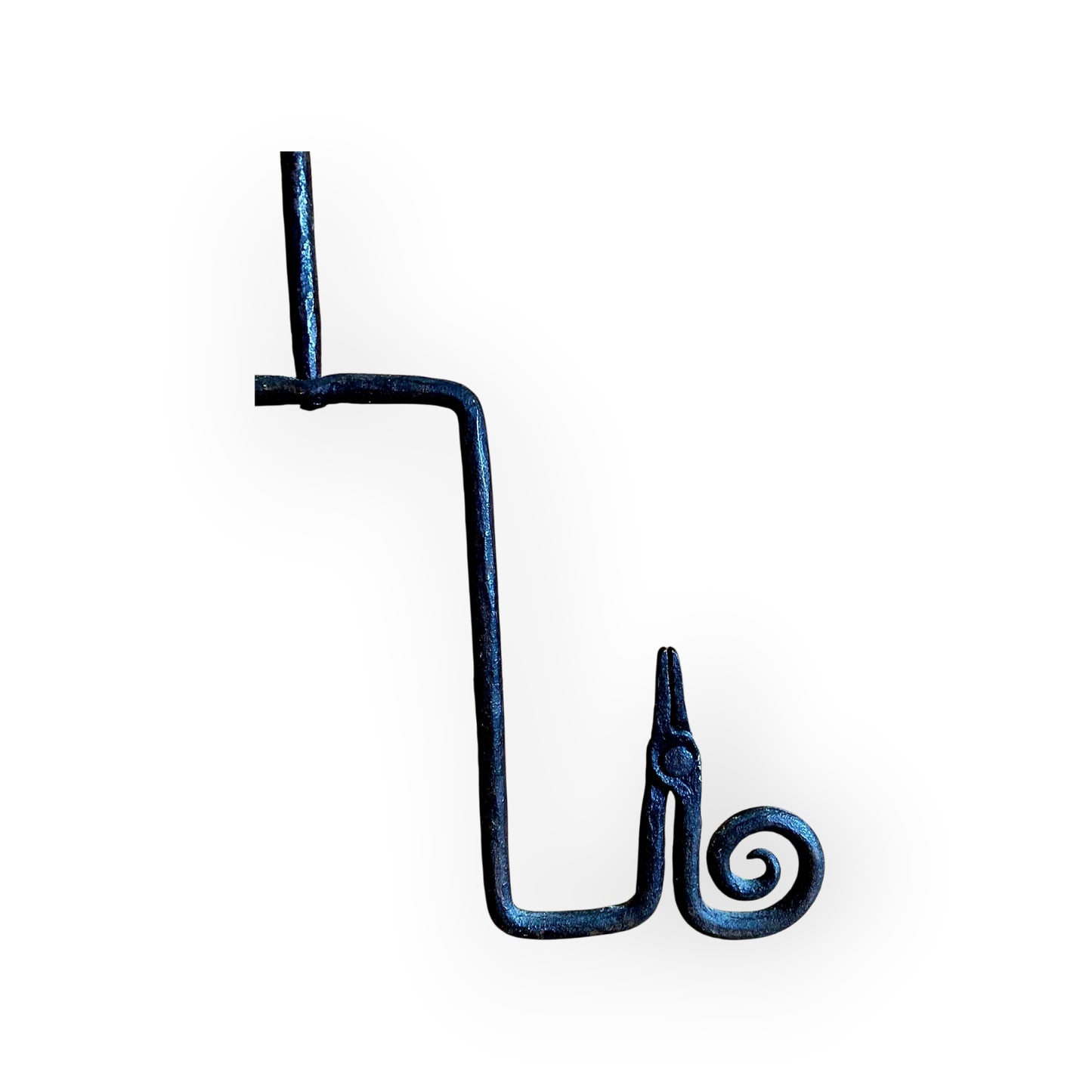 Late 18th-Century English Antique Iron Hanging Rushlight & Candleholder