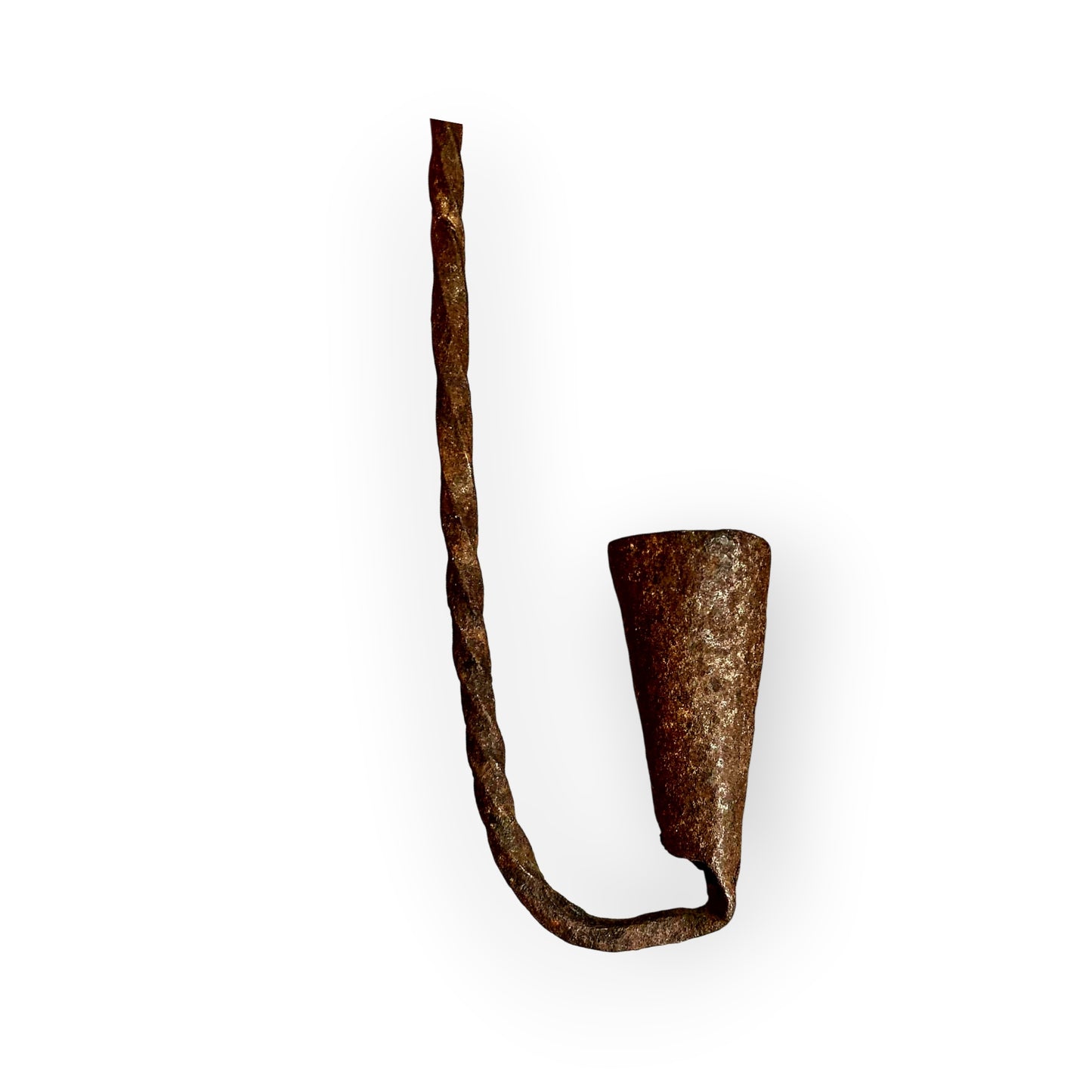 18th-Century English Antique Iron Hanging Loom Light / Candleholder